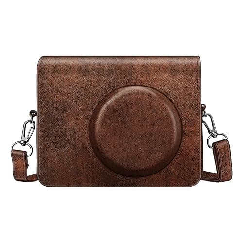 Fintie Protective Case for Fujifilm Instax Wide 400 Instant Film Camera - Premium Vegan Leather Bag Cover with Removable Strap, Vintage Brown - Vintage Brown thumbnail 8