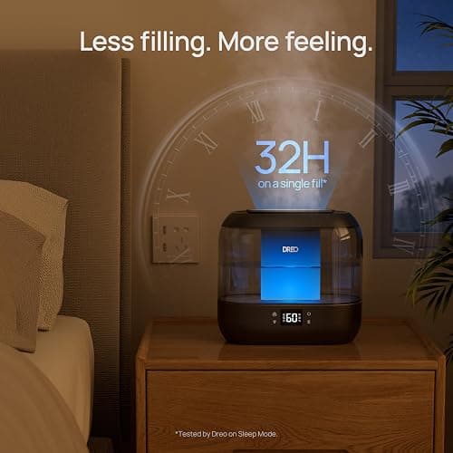 Dreo Smart Humidifiers for Bedroom, Top Fill 4L Supersized Humidifier Large Room with 28 dB, 36H Runtime, Touch/APP/Voice Control, Nightlight, Cool Mist Humidifiers for Baby, Plants, Indoor, Black thumbnail 10