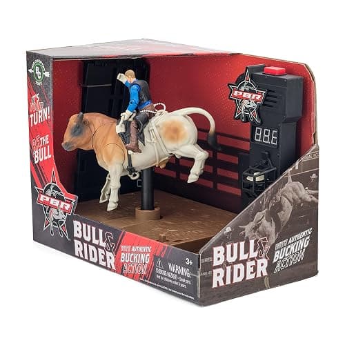 Big Country Toys PBR® Bucking Bull & Rider Playset – Interactive Bull Riding Toy with Chute Gate, Timer, Sound Effects & Play-by-Play Announcer thumbnail 4
