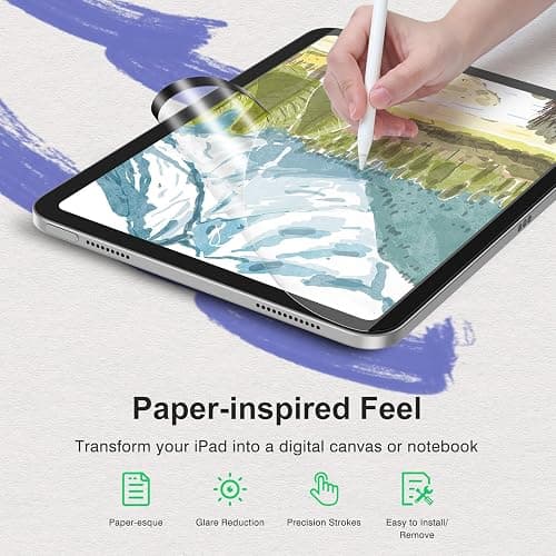 SPARIN Paper Magnetic Screen Protector for iPad A16 11th/10th generation (2025-11 Inch/ 2022-10.9 Inch,) Detachable Matte Finish Film, Write and Draw Like on Paper, Reusable, Removable, Anti Glare thumbnail 2