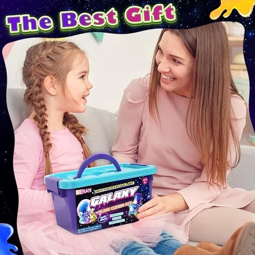 Galaxy Slime Kit for Boys Girls 8-10, BIENAN Slime Making Kit for Kids Ages 10-12, to Make DIY Glow, Metallic, Neon Colors, Galactic Slime, Ideal Birthday Christmas Easter Gift for Boys & Girls thumbnail 7