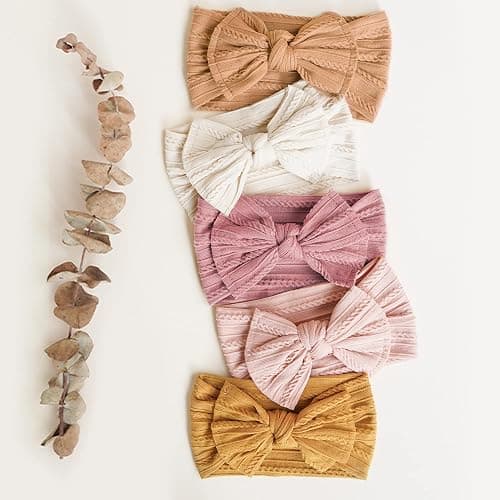 Prohouse 12 Pack Baby Nylon Headbands Hairbands Hair Bow Elastics Handmade Hair Accessories for Baby Girls Newborn Infant Toddlers Kids(Pink) thumbnail 4