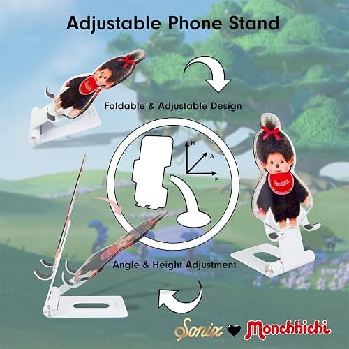 Sonix x Monchhichi Character Phone Stand | Adjustable Cell Phone Holder, Desk Stand, Dock | Monchhichi Girl thumbnail 3