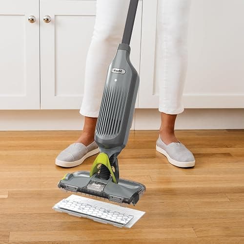 Shark VACMOP Cordless Hard Floor Cleaner, Vacuum and Spray Mop, Powerful Suction, Lightweight, LED Headlights, Includes 4 Disposable Pads, 12oz Multi-Surface Cleaning Solution, Gray, VM252 thumbnail 2