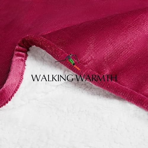 SNUGSUN Electric Heated Blanket Twin Size, Soft and Cozy Thickened Flannel and Sherpa Electric Blanket for Bed, Automatic Safety System 6 Heating Levels & 10 Hours Auto-Off, 62"x84" Garnet thumbnail 7