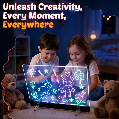 16'' Rechargeable LED Drawing Board for Kids | Arts and Crafts for Kids 4-6 | Cordless Drawing Pad Light Up Drawing Tablet for Girls Boys | Birthday Gifts for 4-8 Year Old Girls thumbnail 3