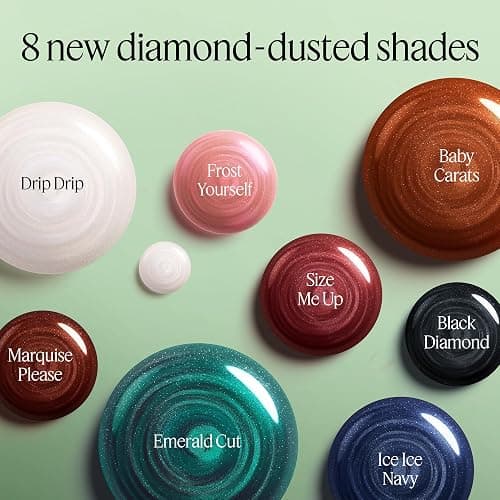 essie gel couture, Long-Lasting Nail Polish, Liquid Diamonds, Green & Blue Pearl Black Nail Polish, Black Diamond, 0.46 fl oz thumbnail 7