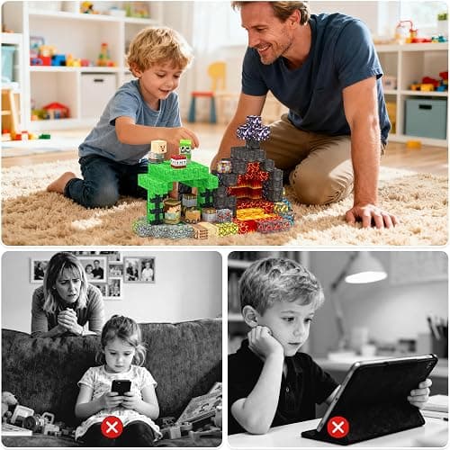 Laoren Magnetic Building Blocks STEM Toy Magnet Cubes for Kids 4-12 | Magnetic Cubes, 0.8 inches Building Blocks, Christmas Birthday Gifts for Kids Boys Girls Cave-200pcs thumbnail 4