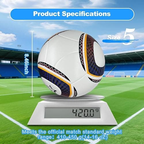 TTKAVAKEA Size 5 Soccer Ball,Waterproof PU Leather,with Pump & Needles | soccer balls training,Waterproof PU Leather,With Pump & Needles,Stylish and dynamic look thumbnail 3