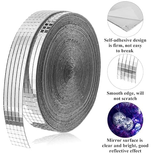 10000 Pcs Disco Ball Mirror Tiles Self Adhesive 5 x 5 mm Small Square Mirror Mosaic Tiles Disco Ball Tapes Stickers for Crafts DIY Party Decoration thumbnail 4