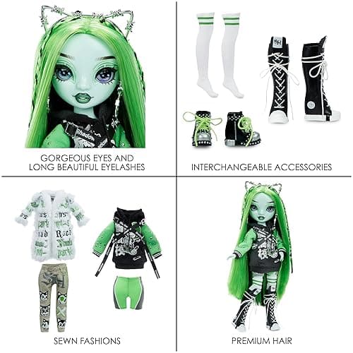Rainbow Vision Shadow High Neon Shadow- Harley Limestone (Neon Green) Posable Fashion Doll. 2 Designer Outfits to Mix & Match, Rock Band Accessories Playset, Great Toy Gift Kids 6-12 Years & Collector thumbnail 7