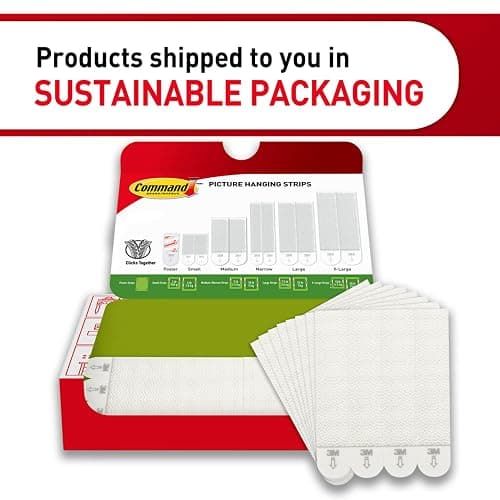 Command 20 lb XL Heavyweight Picture Hanging Strips 20 Pairs (40 Strips), Damage Free Hanging Picture Hangers, Heavy Duty Great for Home Decor, White Adhesive thumbnail 4