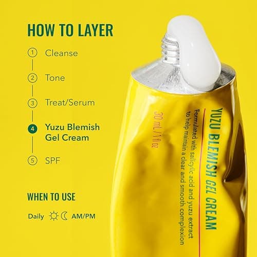 Good Molecules Yuzu Blemish Gel Cream - Lightweight Gel Moisturizer with Salicylic Acid, BHA and Natural Extracts to Target Acne, Even Skin Tone, and Texture - Skin Care for Face thumbnail 5
