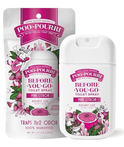 Poo-Pourri Before-You-Go Pocket Toilet Spray, Travel Essentials, Pink Citron, 1 Fl Oz, Up to 50 Uses, On-The-Go Bathroom Odor Deodorizer with Essential Oils, TSA Approved Size - Image 1