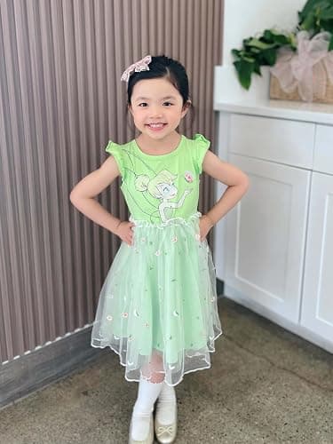 Disney Princess Frozen Elsa Minnie Stitch Toddler Girl Tulle Tutu Dress Ruffle Sleeve Mesh Summer Birthday Party Clothes 2-9Y thumbnail 5