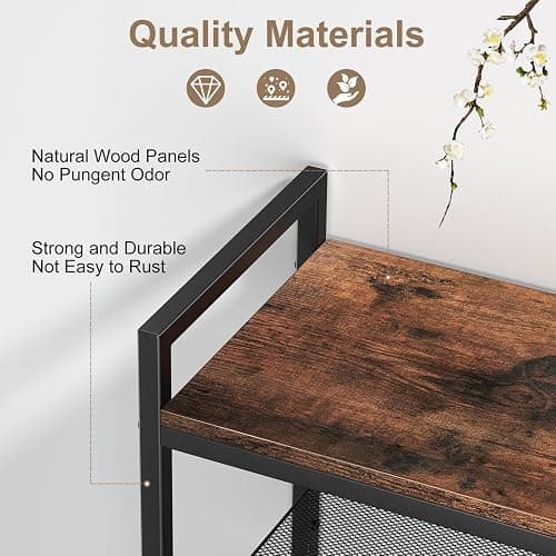 Refrze Shoe Rack for Front Door Entrance, 4 Tier Height-Adjustable Metal Shoe Rack, Sturdy Wooden Top and Tiltable Steel Frame Heavy Duty Shoe Organizer for Bathroom,Bedroom,Kitchen，Include Hook thumbnail 5