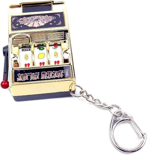 MAGIKON Mini Slot Machine Toy, Funny Lucky Slot Machine Bank with Spinning Reel and Keychain, Nice as Creative Festival Present Birthday Cake Decoration thumbnail 3