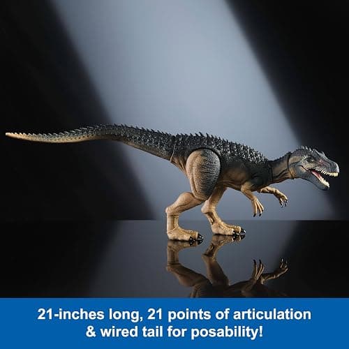 Mattel Jurassic World Hammond Collection Allosaurus Dinosaur Figure | Premium Design Action Figure, Glass Eyes & Wired Tail, 19 Points of Articulation, 17-inch long thumbnail 5