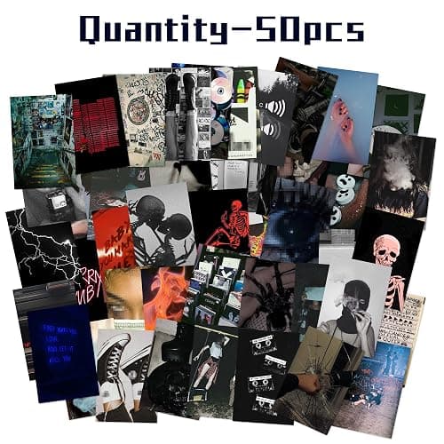 CY2SIDE 50PCS Grunge Aesthetic Picture, 50 Set 4x6 inch, Collage Print Kit, Cool Room Decor for Girl, Wall Art Prints for Room, Dorm Photo Display, VSCO Posters for Bedroom thumbnail 3