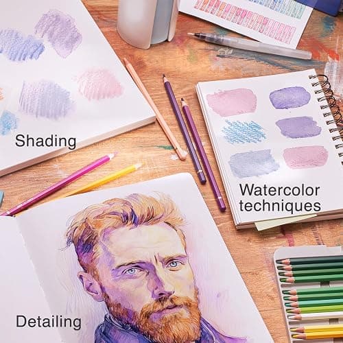 ARTISTIC EYE Premium Watercolor Pencils | Set of 72, Quality 3.5mm Soft Core Leads, Water-Soluble Pencils, Perfect for Beginner & Advanced Artists thumbnail 2