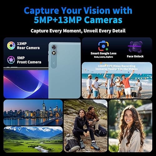 Android 15 Tablet 10 inch, 2025 Tablet with Keyboard, 24GB+256GB+2TB Expand, 2-in-1 Tablets with 8-Core, 5G WiFi, 8000mAh, BT5.0, GMS Certified, with Mouse, Case, Stylus, Split Screen(Black case) thumbnail 9