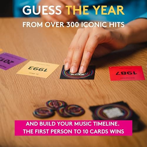 Jumbo Hitster - The Music Party Board Game, Card Game, Fun Music Quiz Game, 2-10 Players - 300 Plus Iconic Music Hits - Great for Adult and Family Game Nights (US Edition), 1110100409 thumbnail 6