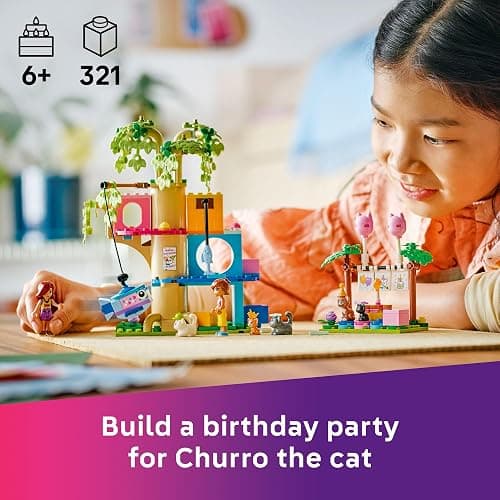 LEGO Friends Cat Birthday Party & Tree House Building Toy - Pretend Play Building Blocks W/Cat Toys & 2 Minidolls - Creative Storytelling Kids Toy for Girls and Boys, 9+ - Birthday Gift Idea- 42666 thumbnail 2