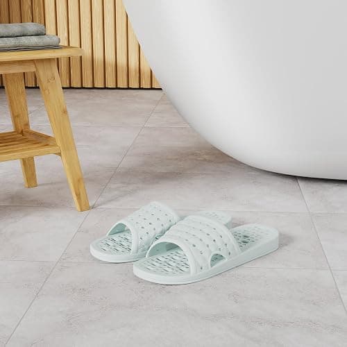 COZYAREA Shower Shoes Quick Dry Non-Slip Bathroom Slippers for Men Women Dorm Home Slides thumbnail 2