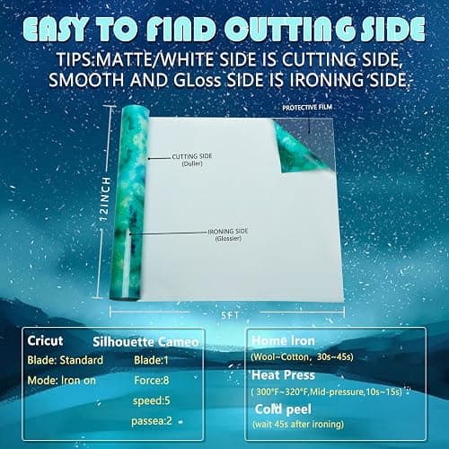 Tintnut Glow in The Dark Galaxy Heat Transfer Vinyl Roll - 12 Inch x 5 ft Green Night Starry Sky Iron on Vinyl Pattern Printed HTV DIY T-Shirts Handbags Hat Pants Craft for Cricut or Silhouette Cameo thumbnail 3