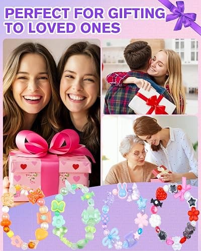 750PCS FIVEIZERO Assorted Acrylic Beads for Bracelet Making, Flower Star Heart Butterfly Candy Gummy Bear Kawaii Aesthetic Cute Beads for Jewelry Making, Keychains, Necklace, Phone Charms, DIY Crafts thumbnail 4