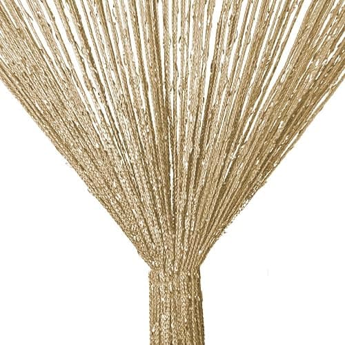 Atsweetlife Door String Curtain Doorway Beads Curtains,Hanging Room Divider Beaded Decor Hippie Glitter Fringe Panel Closet Window Doors Sequin Sheer Boho Doors Tassel (Champagne) thumbnail 9