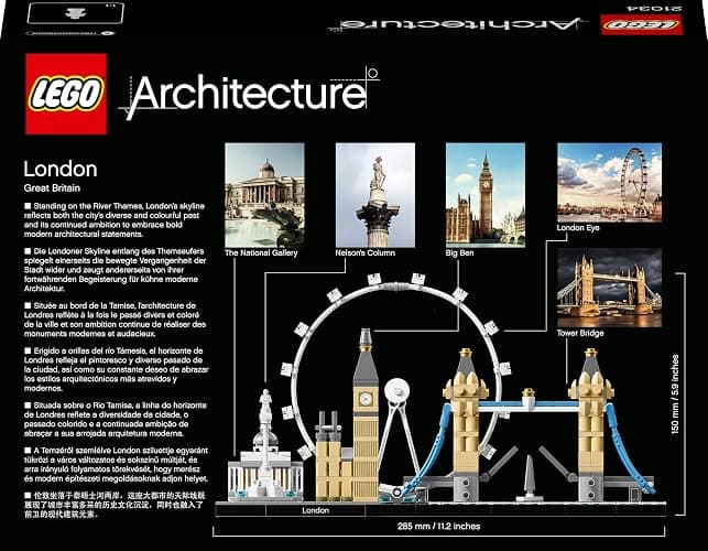 LEGO Architecture Skyline Model Building Set, Model Kit Featuring London Eye, Big Ben, Tower Bridge, Office Home Décor, Collectible Gift Idea for Men, Women and Teens 21034 thumbnail 10