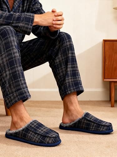 cosyone1997 Men's Slippers with Memory Foam, House Shoes for Men Indoor Outdoor, Non-Slip House Slippers Moccasin Style, Size 8-15 thumbnail 2