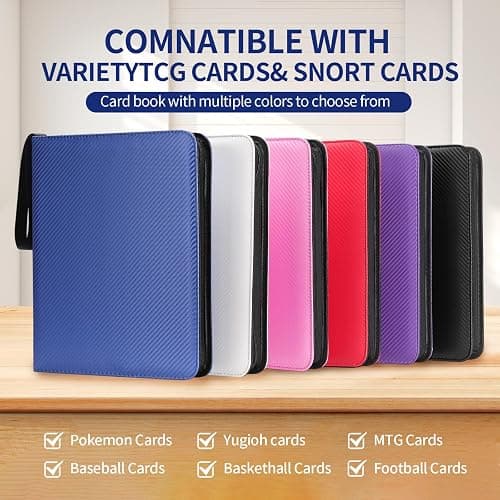 Card Binder – 720 Capacity, Zippered Trading Card Holder for MTG, Sports & Collectible Cards – Acid-Free, Durable & Travel-Friendly Storage (Black, 9 Pocket) thumbnail 5