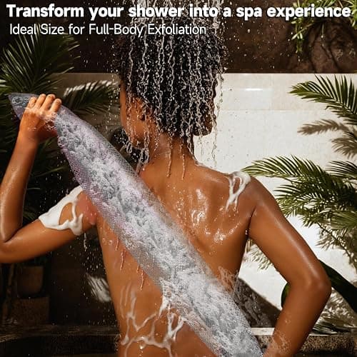 SubSahara Authentic African Net Sponge - 2 Pieces Exfoliating Scrubber for All Skin Types, Bath Sponge for Face & Body, Travel Portable, Durable, Gentle Exfoliation (Black & Grey) thumbnail 4