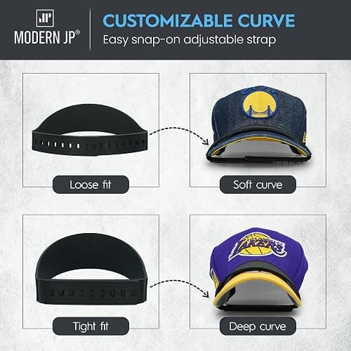Modern JP Hat Brim Bender (1 PC) - Perfect Hat Curve Band, Steaming Optional Hat Shaper - Easy Snap-on Hat Curver Tool with 9 Brim Curve Options - Black thumbnail 5