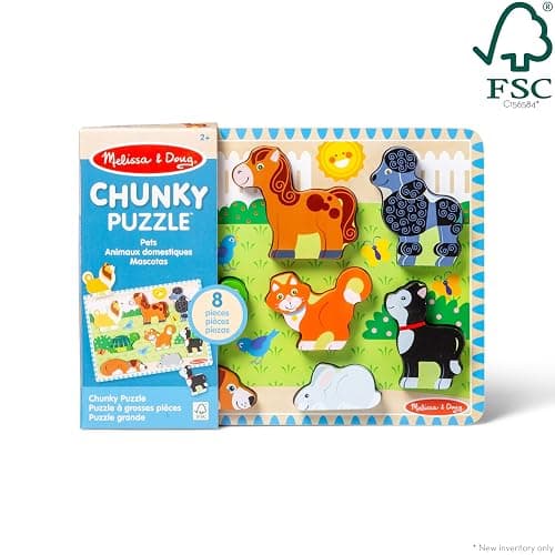 Melissa & Doug Pets Wooden Chunky Puzzle (8 pcs), Educational Screen Free Activity for Toddler, Preschoolers and Kids Ages 2+ thumbnail 6