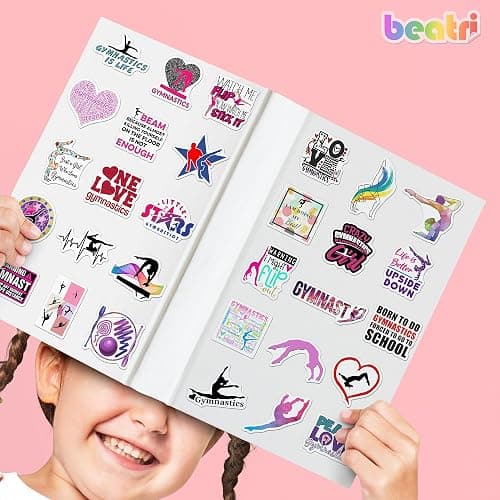 BEATRI Gymnastics Stickers 50Pcs Vinyl Waterproof Gymnastics Gifts Decor | Non-Repeating Decals, High-Definition Print for Laptop, Luggage, Water Bottle, Journaling & Travel Gear thumbnail 7