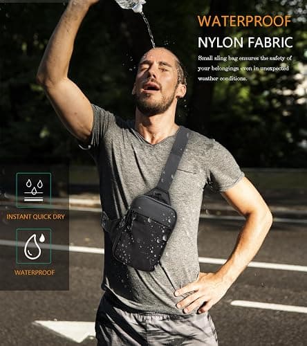 Mini Sling Bag for Men Women, Waterproof Utility Crossbody Backpack Chest Bag for Hiking Travel Sports Running thumbnail 6