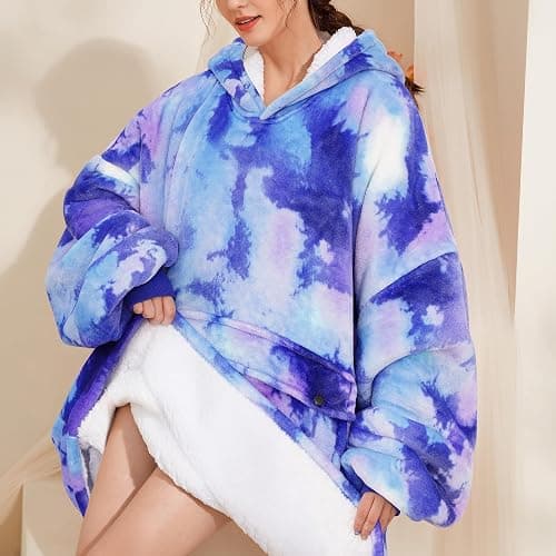 Narecte Cozy Oversized Blanket Hoodie Wearable Blanket Adults Soft Hooded Blanket Hoodie Birthday Gifts for Women Christmas thumbnail 6