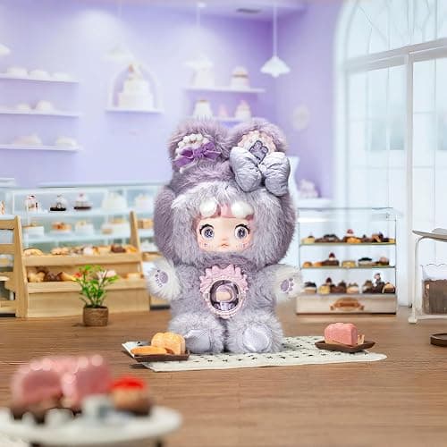 Nommionline (Official License) Nommi-A Bite of Sweetheart Series Plush Blind Box, Kawaii Plush Toy Figures, Cute Stuffed Doll with Cake Hat and Pink Ribbon for Kids Room Decor and Gifts thumbnail 5