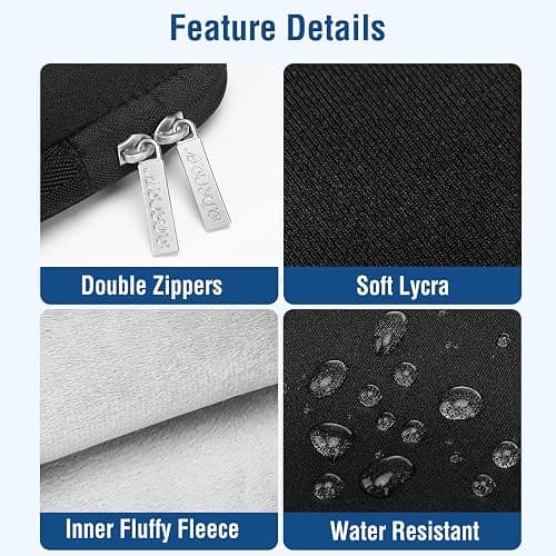 MOSISO Laptop Case 13.3 inch, 13-13.3 inch Laptop Sleeve with Small Case | Compatible with MacBook Air/Pro 13/Pro 14 M5 M4 M3 M2 M1, HP Dell ASUS Lenovo, Neoprene Computer Sleeve Bag, Black thumbnail 4