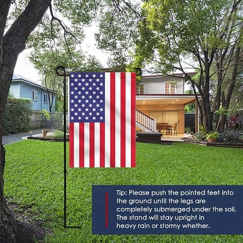 PHITRIC Garden Flag Holder Stand, Premium Powder-Coated Yard Flag Pole, Weather-Proof Black Metal Flagpole for Winter Garden Flag, Christmas Garden Flag, American Flag, Outdoor Garden Decor Decoration thumbnail 5