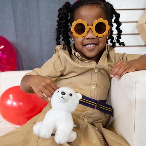 The Petting Zoo Polar Bear Stuffed Animal Plushie, Gifts for Kids, Wild Onez Babiez Zoo Animals, Polar Bear Plush Toy 6 inches thumbnail 2
