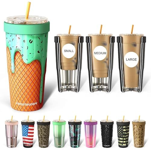 Frost Buddy Togo Buddy 30 oz Stainless Steel Vacuum Insulated Tumbler To Go Coffee Cup – Iced Coffee Cups, Iced Coffee Sleeve, Travel Mug Thermal Cup for Hot & Cold Drinks Dunkin Cup (Mint Chocolate) - Image 1