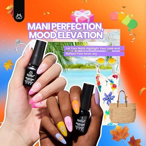Beetles Gel Nail Polish Kit with U V Light - 75PCS Chic Outfits 45 Colors Gel Polish Set All Season Nail Kit with 5PCS Base Top Coat Soak Off Nails Art Tools Perfect Manicure Set Gifts for Women thumbnail 3