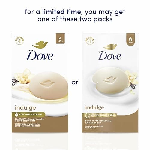 Dove Indulge Beauty Bar Soap, Warm Vanilla & Sweet Cream, 6 Count 3.75 oz | Indulgent beauty bar with Warm Vanilla and Sweet Cream for soft, smooth and healthy-looking skin thumbnail 3