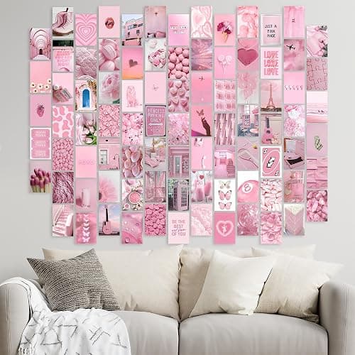 Y2K BOO Soft Rose Pink Aesthetic Wall Collage Kit – 100 Dreamy & Romantic Photos, 4"x6" Prints for Teen Girls Dorm Room Decor, Soft Rose Color Softscape Moments, Ideal Gift for Birthday & Graduation thumbnail 5