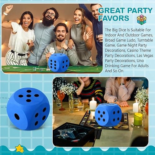Shappy 7 Inches Foam Dice Fun Filled Large Educational Toy Kawaii Giant Dice Decorative EVA Foam Jumbo Cube Big Square Building Blocks for Game Nights Learning Sessions(Blue) thumbnail 7