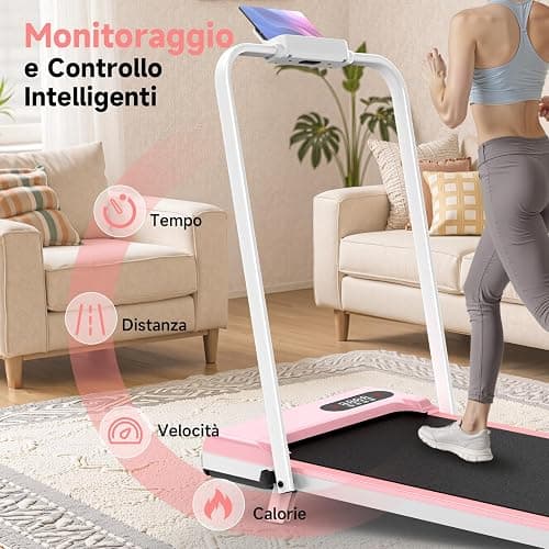 Dskeuzeew Tapis Roulant Con Inclinazione 7%, 3 IN 1 Tapis Roulant Pieghevole, Walking Pad thumbnail 8